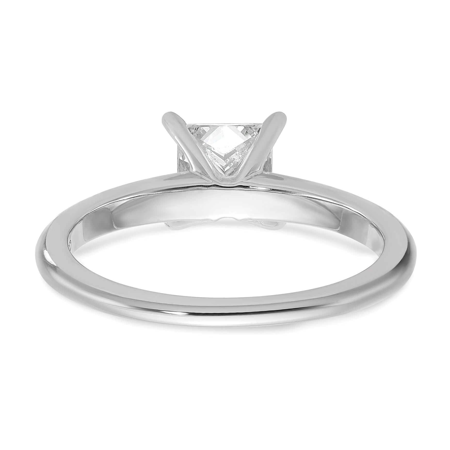 14k White Gold 1 carat Lab Grown Diamond VS+ F+ Princess Complete Solitare Engagement Ring