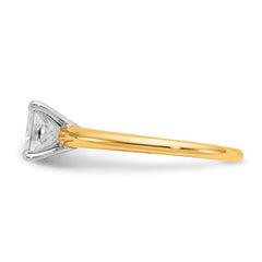 14k Two-tone 1 carat Certified Lab Grown Diamond VS+ F+ Princess Complete Solitare Engagement Ring