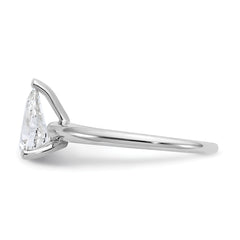 14k White Gold 1 carat Certified Lab Grown Diamond VS/SI+ G+ Pear Solitare Complete Engagement Ring