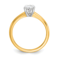 14k Two-tone 1 carat Lab Grown Diamond VS+ F+ Pear Solitare Complete Engagement Ring