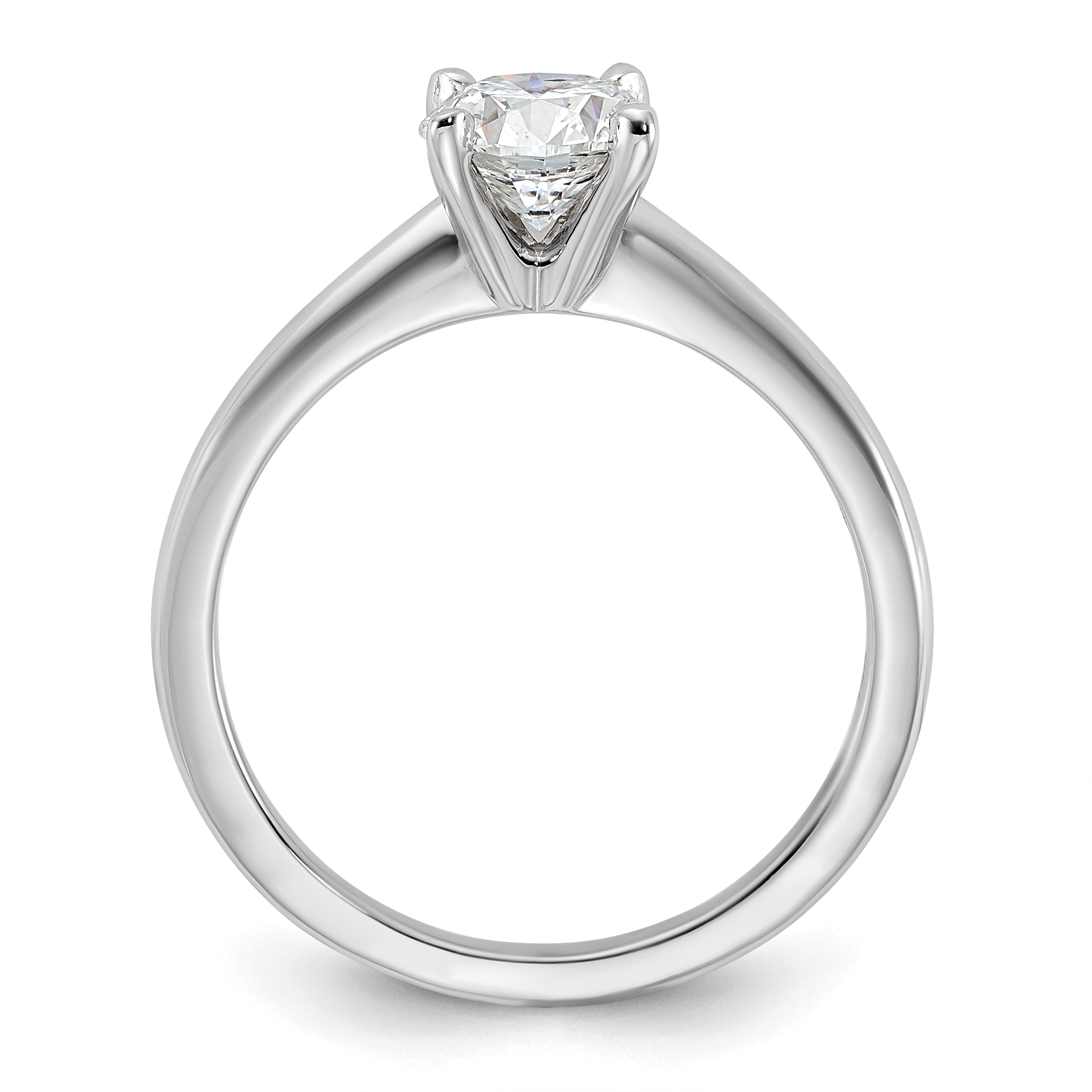 14k White Gold 1 1/4 carat Certified Lab Grown Diamond VS/SI+ G+ Round Complete Solitaire Engagement Ring