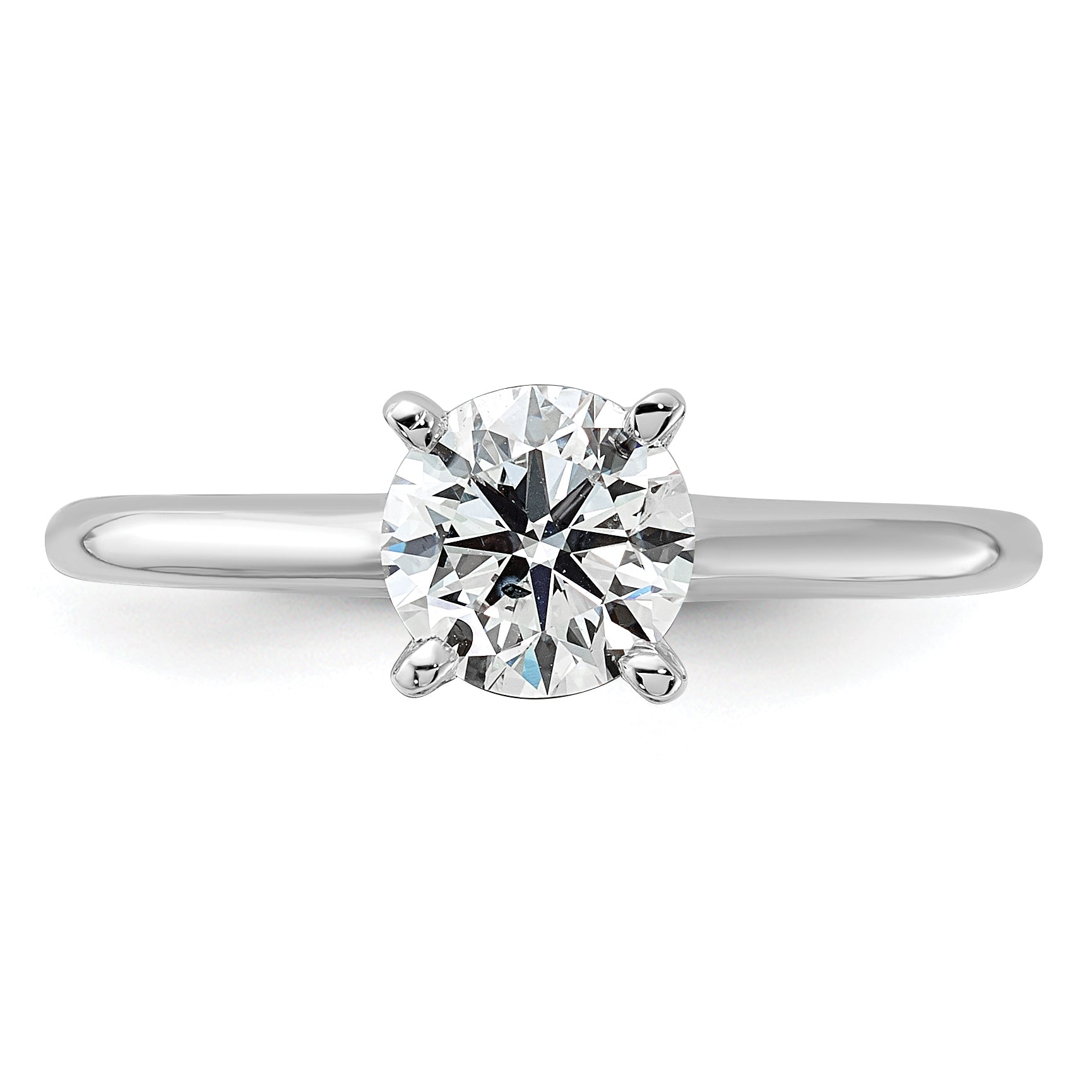 14k White Gold 1 1/4 carat Certified Lab Grown Diamond VS/SI+ G+ Round Complete Solitaire Engagement Ring