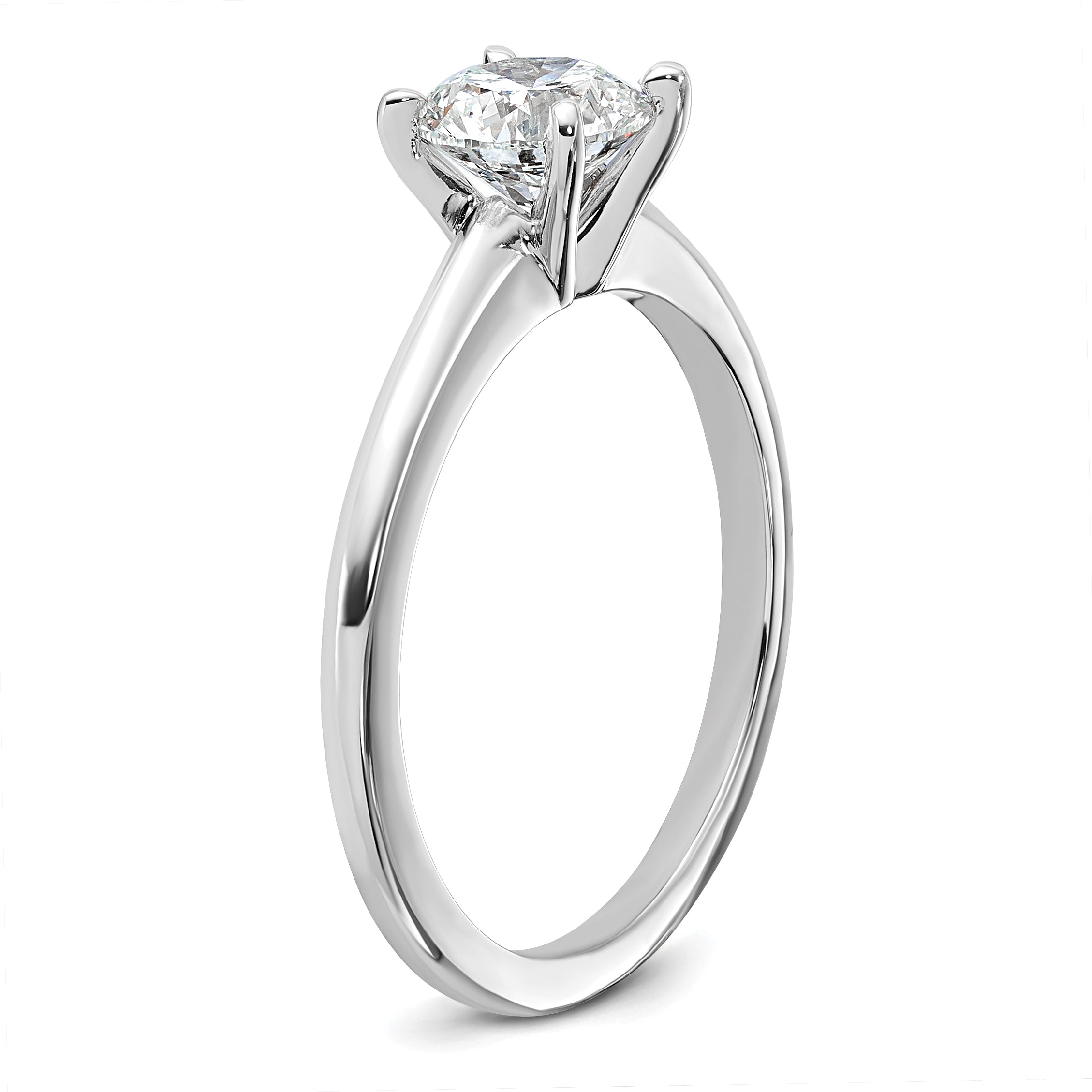 14k White Gold 1 1/4 carat Certified Lab Grown Diamond VS/SI+ G+ Round Complete Solitaire Engagement Ring