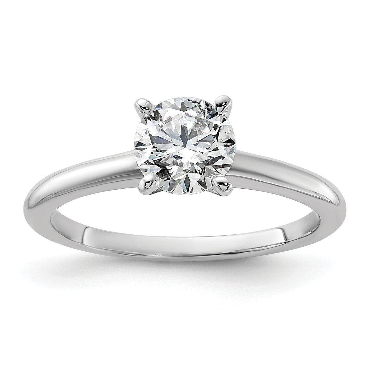 14k White Gold 1 1/4 carat Certified Lab Grown Diamond VS/SI+ G+ Round Complete Solitaire Engagement Ring