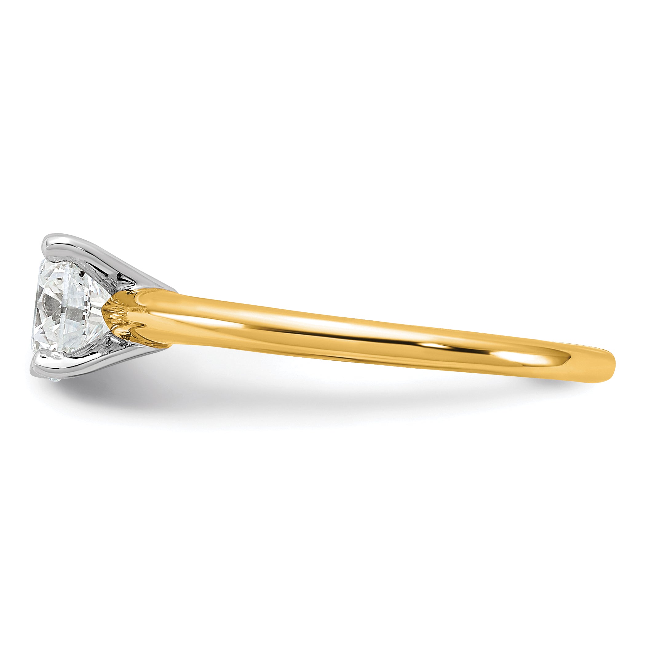 14k Two-Tone 1 carat Lab Grown Diamond VS+ F+ Round Complete Solitaire Engagement Ring
