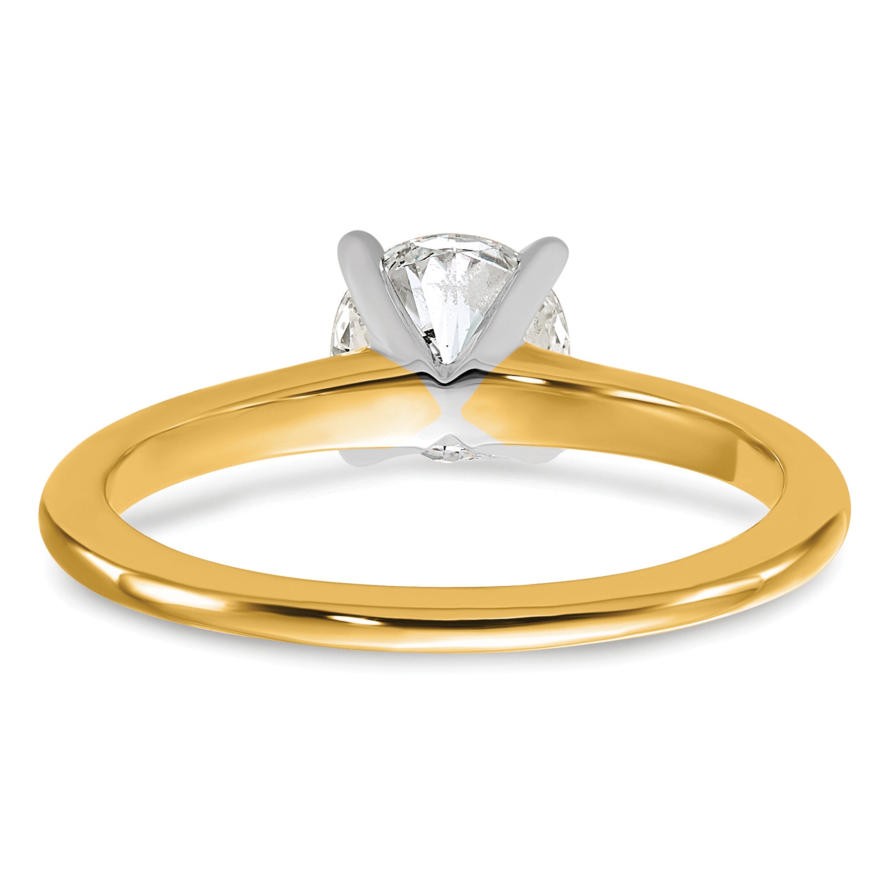 14k Two-Tone 1 carat Lab Grown Diamond VS+ F+ Round Complete Solitaire Engagement Ring