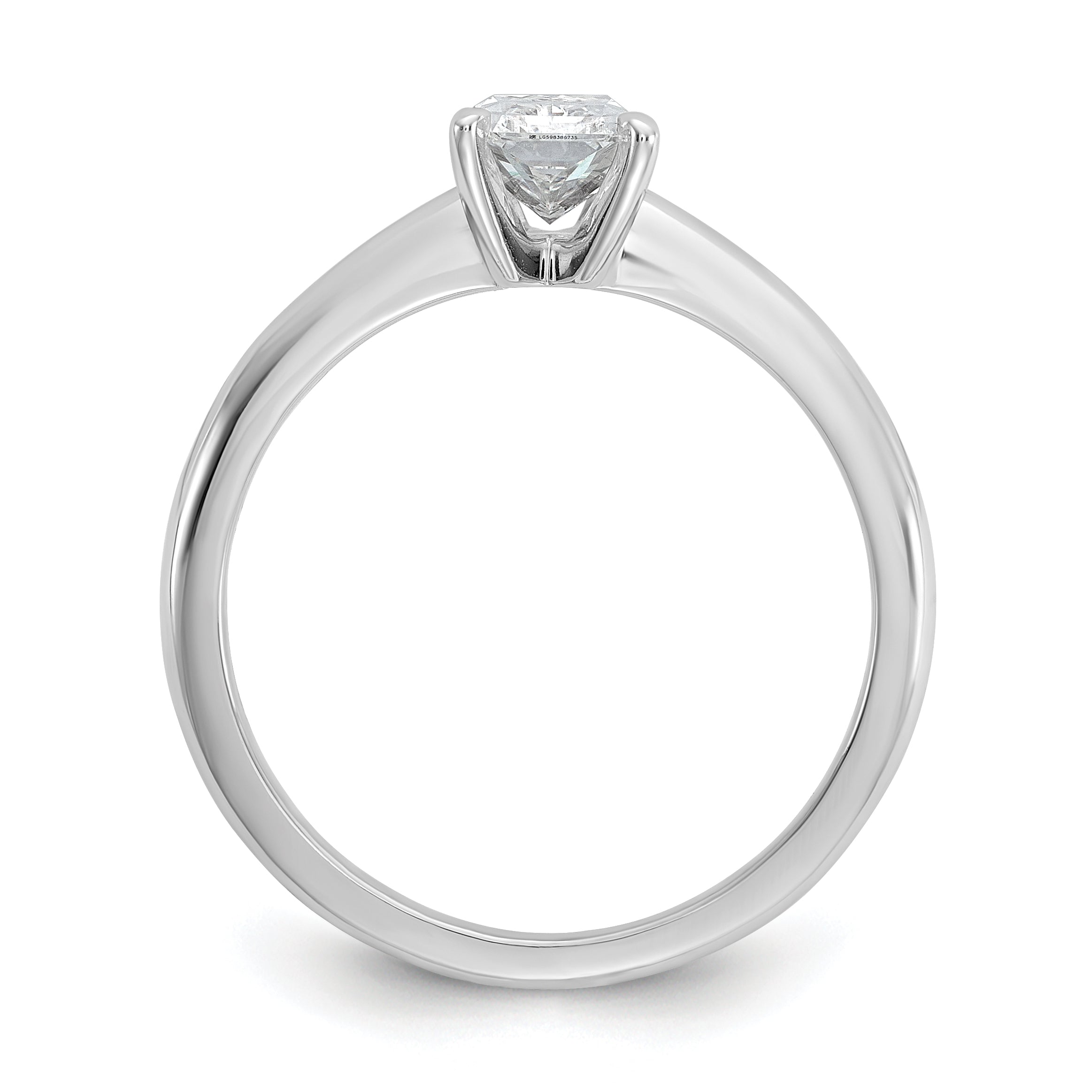14k White Gold 1 carat Certified Lab Grown Diamond VS+ F+ Radiant Solitare Complete Engagement Ring