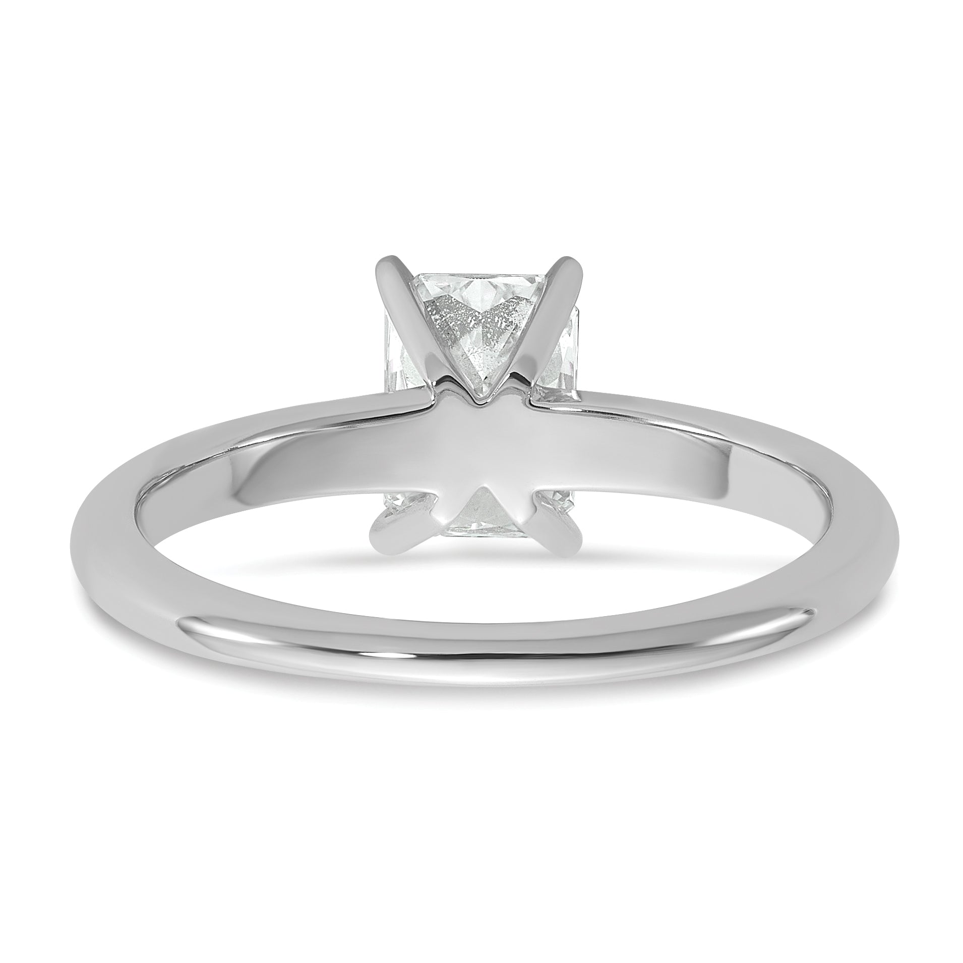 14k White Gold 1 carat Certified Lab Grown Diamond VS+ F+ Radiant Solitare Complete Engagement Ring