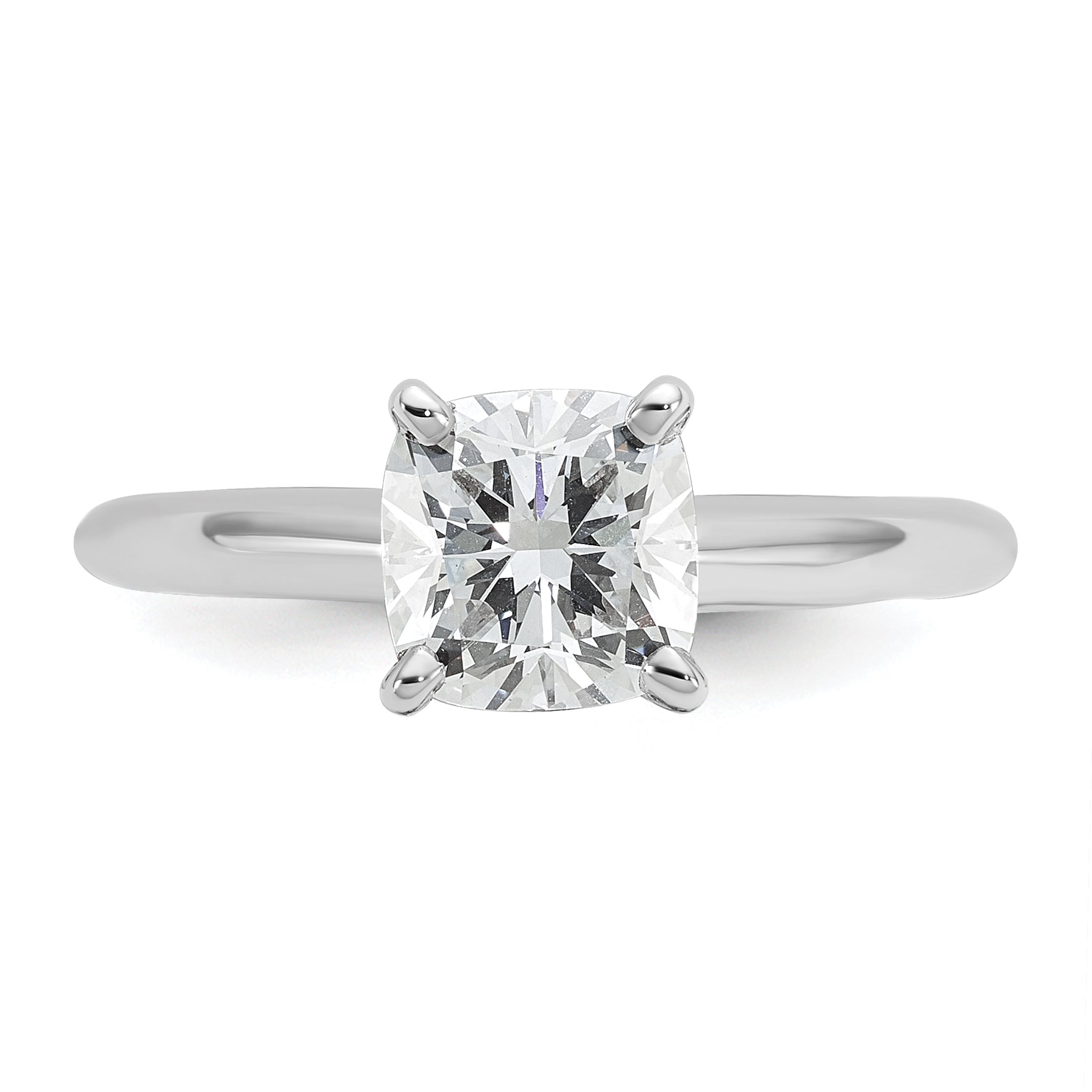 14k Two-tone 1 1/2 carat Certified Lab Grown Diamond VS+ F+ Cushion Complete Solitare Engagement Ring
