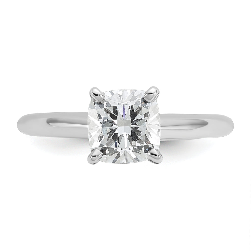 14k Two-tone 1 1/2 carat Certified Lab Grown Diamond VS+ F+ Cushion Complete Solitare Engagement Ring