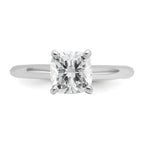 14k Two-tone 1 1/2 carat Certified Lab Grown Diamond VS+ F+ Cushion Complete Solitare Engagement Ring
