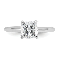 14k Two-tone 1 1/2 carat Certified Lab Grown Diamond VS+ F+ Cushion Complete Solitare Engagement Ring