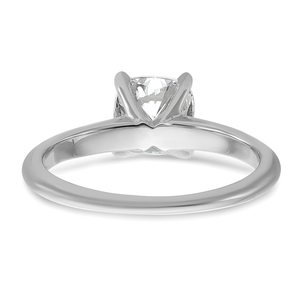 14k Two-tone 1 1/2 carat Certified Lab Grown Diamond VS+ F+ Cushion Complete Solitare Engagement Ring
