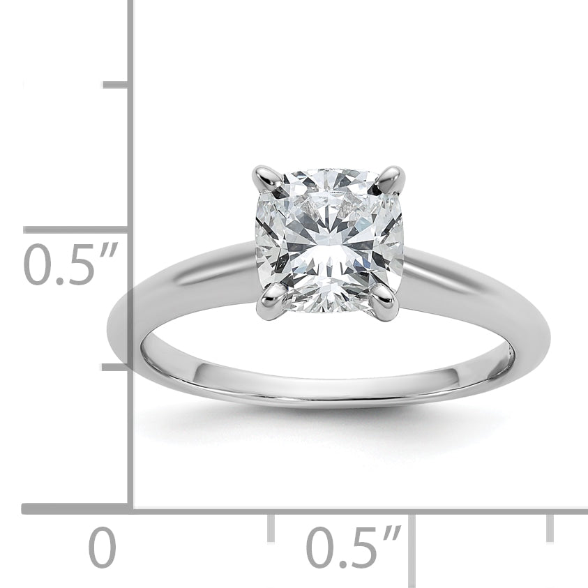 14k Two-tone 1 1/2 carat Certified Lab Grown Diamond VS+ F+ Cushion Complete Solitare Engagement Ring