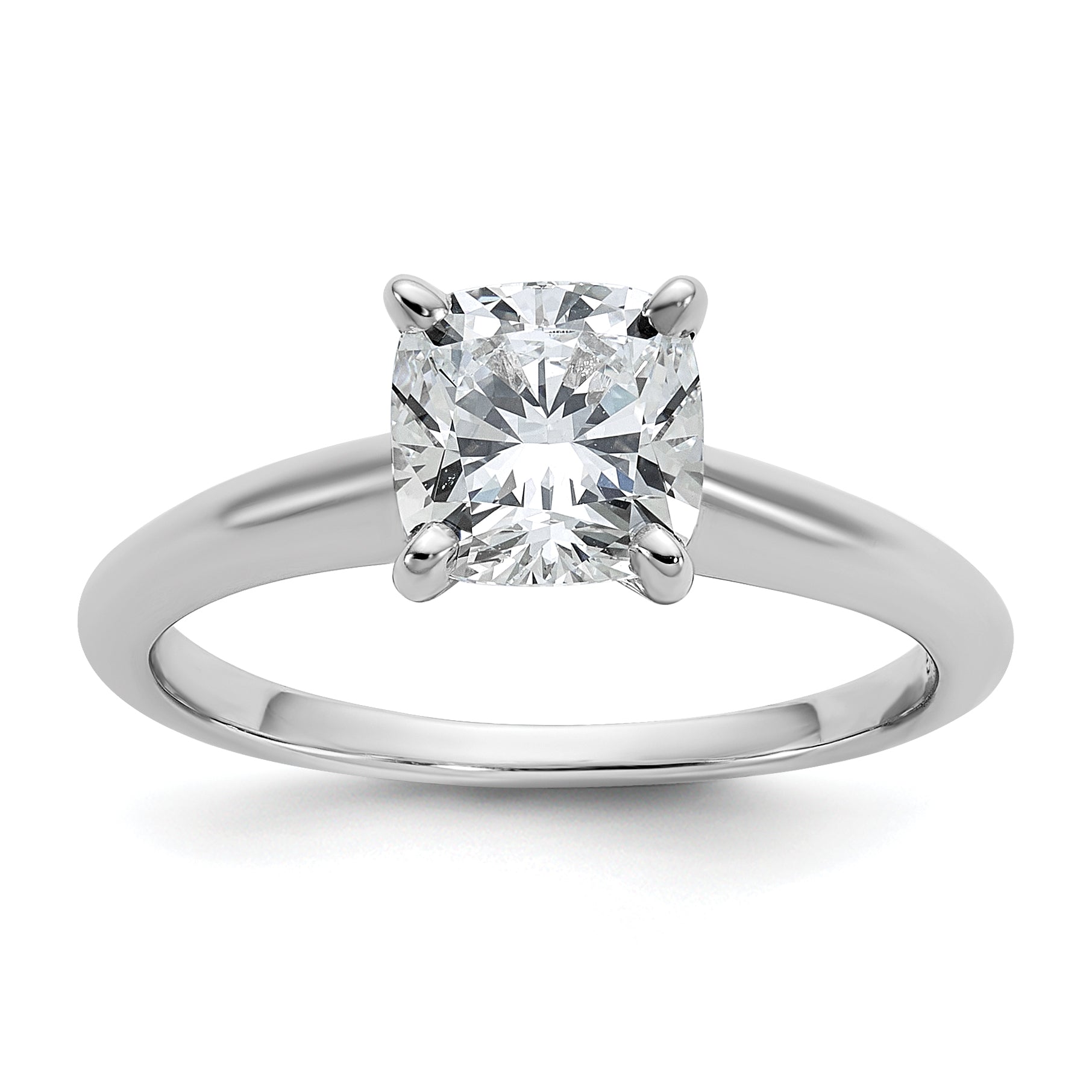 14k Two-tone 1 1/2 carat Certified Lab Grown Diamond VS+ F+ Cushion Complete Solitare Engagement Ring