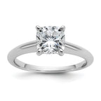 14k Two-tone 1 1/2 carat Certified Lab Grown Diamond VS+ F+ Cushion Complete Solitare Engagement Ring