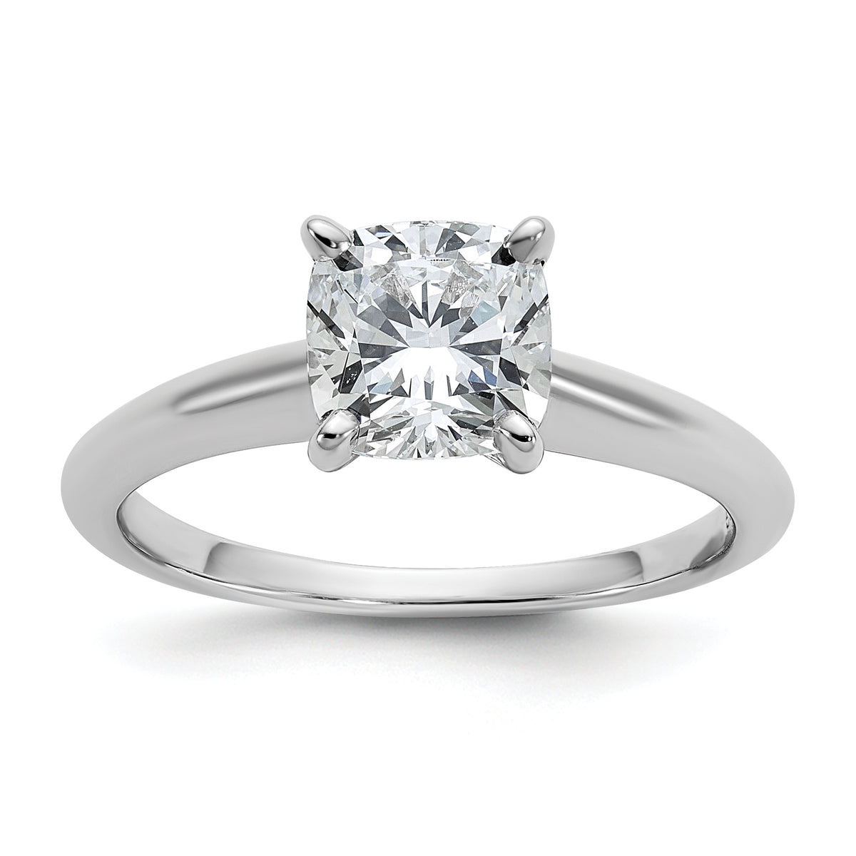 14k Two-tone 1 1/2 carat Certified Lab Grown Diamond VS+ F+ Cushion Complete Solitare Engagement Ring