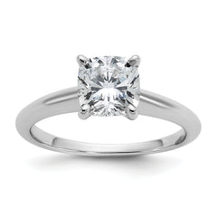 14k Two-tone 1 1/2 carat Certified Lab Grown Diamond VS+ F+ Cushion Complete Solitare Engagement Ring