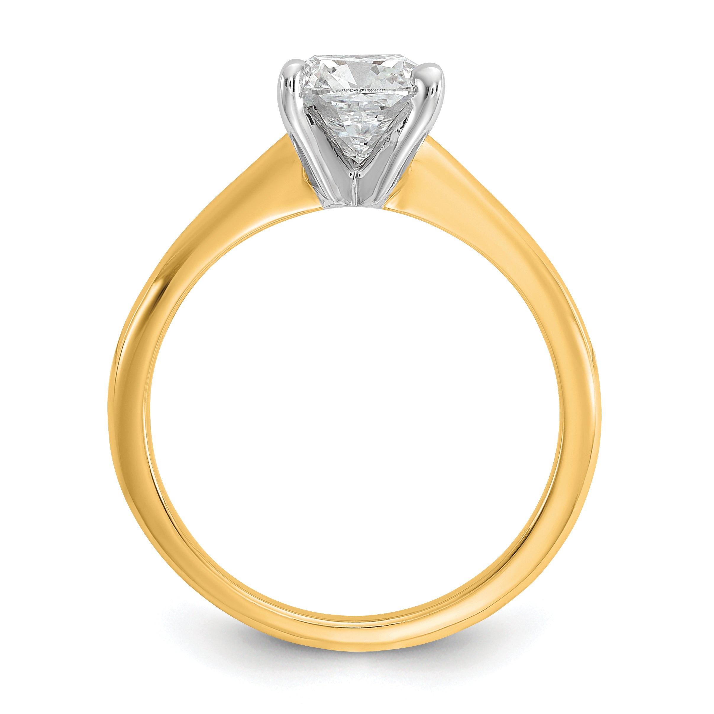 14k White Gold 1 1/4 carat Certified Lab Grown Diamond VS+ F+ Cushion Complete Solitare Engagement Ring