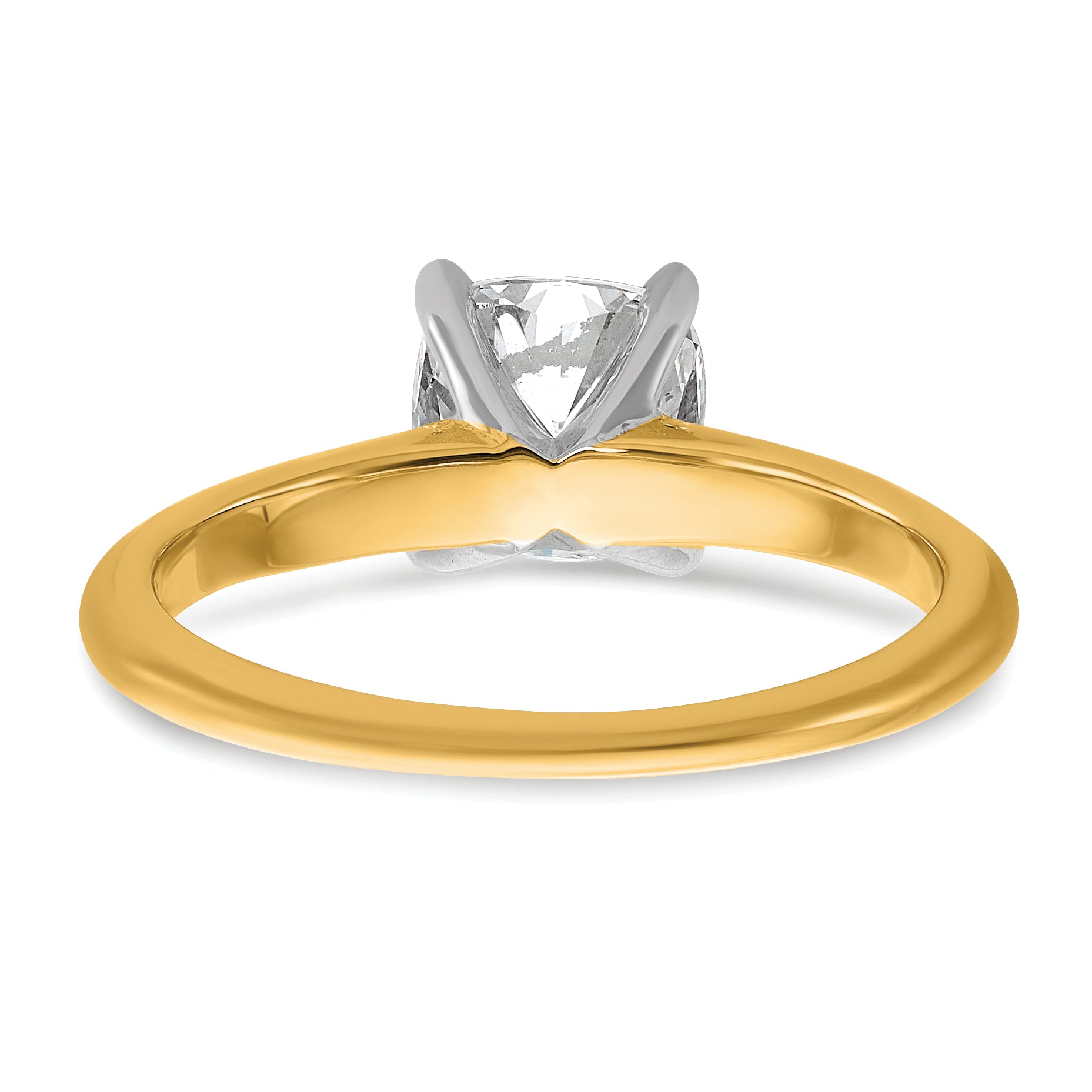 14k White Gold 1 1/4 carat Certified Lab Grown Diamond VS+ F+ Cushion Complete Solitare Engagement Ring