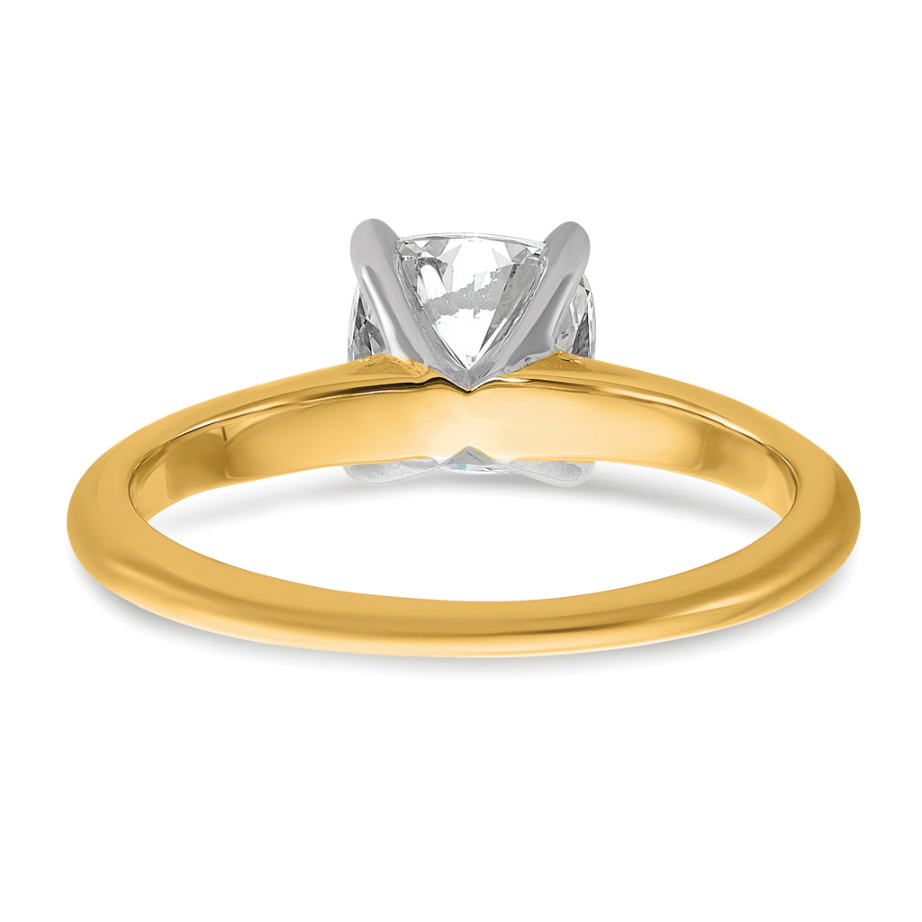 14k White Gold 1 1/4 carat Certified Lab Grown Diamond VS+ F+ Cushion Complete Solitare Engagement Ring