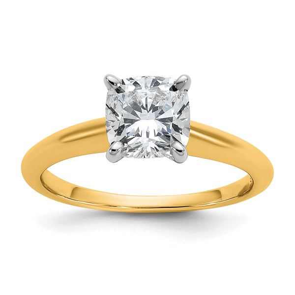 14k White Gold 1 1/4 carat Certified Lab Grown Diamond VS+ F+ Cushion Complete Solitare Engagement Ring, Size 5–9 - Sophia Jewelers