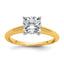 14k White Gold 1 1/4 carat Certified Lab Grown Diamond VS+ F+ Cushion Complete Solitare Engagement Ring