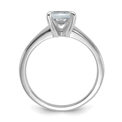 14k White Gold 1 1/2 carat Certified Lab Grown Diamond VS+ F+ Emerald Solitare Complete Engagement Ring