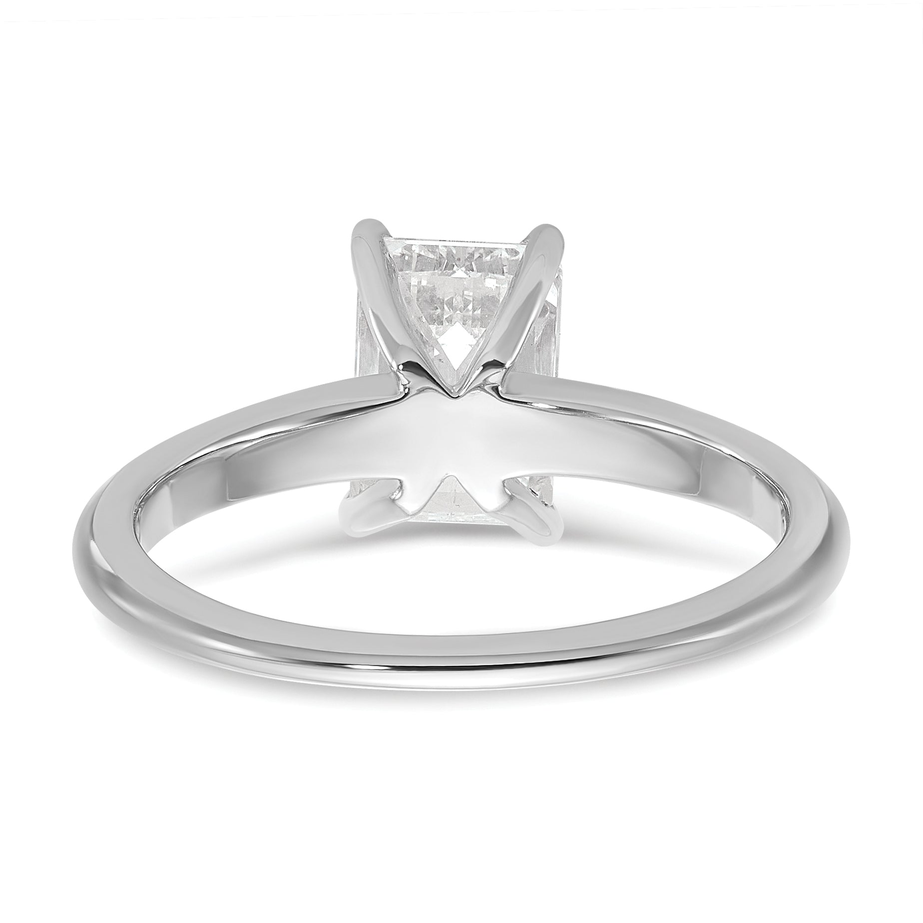 14k White Gold 1 1/2 carat Certified Lab Grown Diamond VS/SI+ G+ Emerald Solitare Complete Engagement Ring