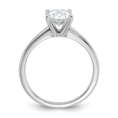 14k White Gold 1 1/2 carat Certified Lab Grown Diamond VS+ F+ Oval Complete Solitaire Engagement Ring