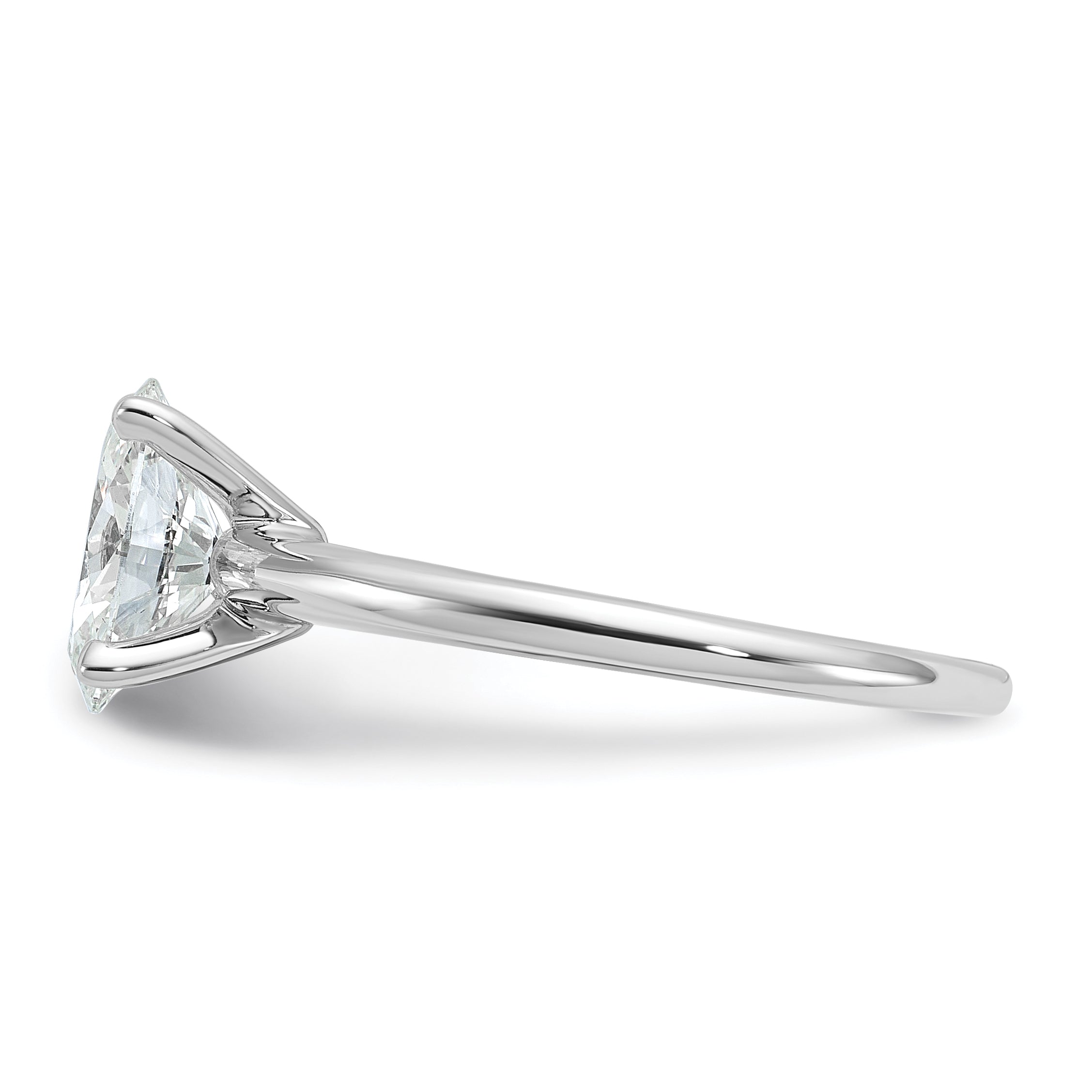 14k White Gold 1 1/2 carat Certified Lab Grown Diamond VS+ F+ Oval Complete Solitaire Engagement Ring