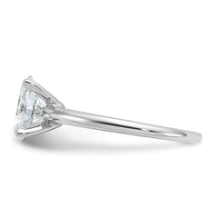14k White Gold 1 1/2 carat Certified Lab Grown Diamond VS+ F+ Oval Complete Solitaire Engagement Ring