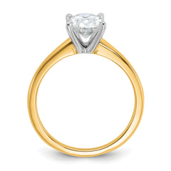 14k Two-Tone 1 1/2 carat Certified Lab Grown Diamond VS+ F+ Oval Complete Solitaire Engagement Ring