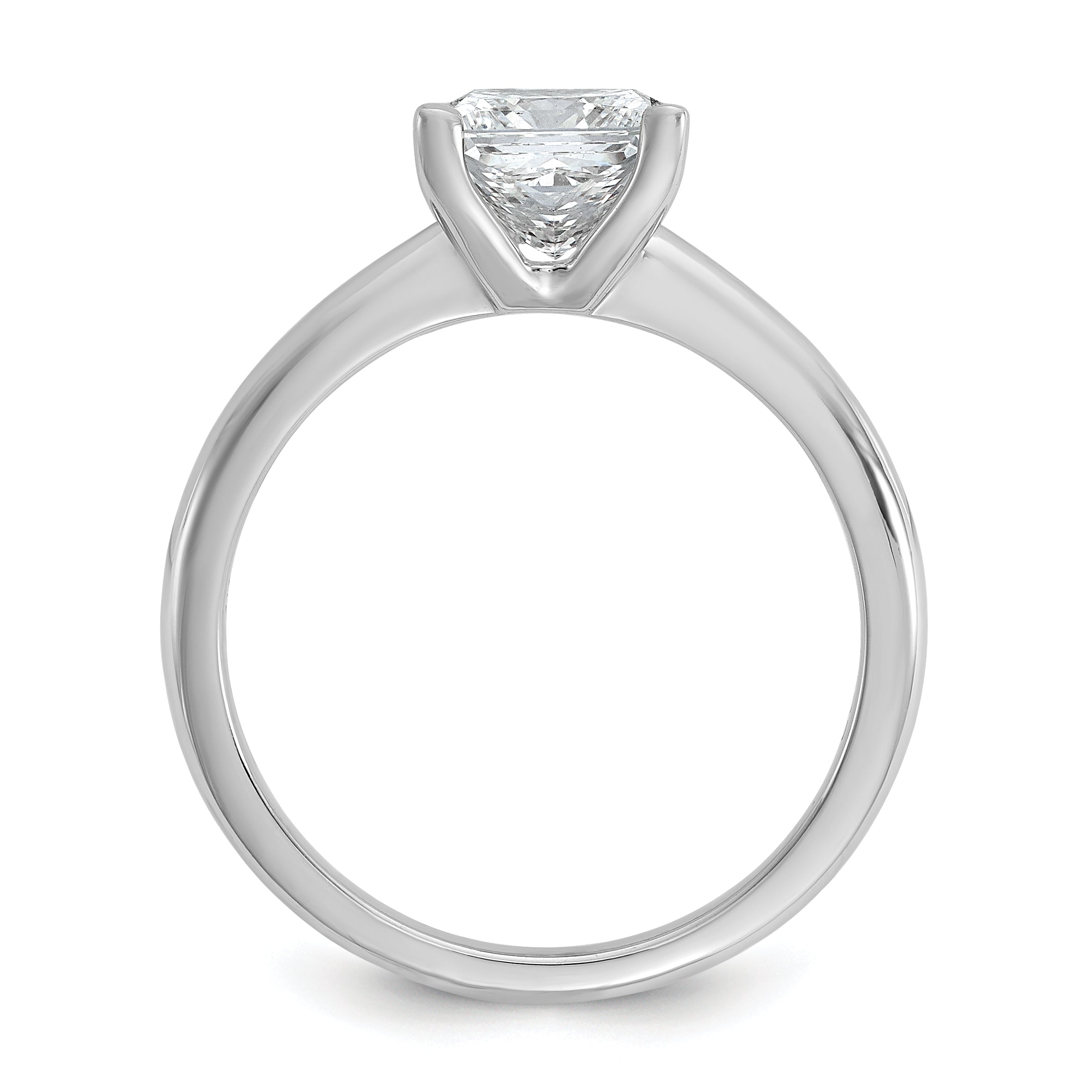 14k White Gold 1 1/2 carat Certified Lab Grown Diamond VS+ F+ Princess Complete Solitare Engagement Ring
