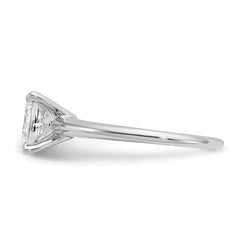 14k White Gold 1 1/2 carat Certified Lab Grown Diamond VS+ F+ Princess Complete Solitare Engagement Ring
