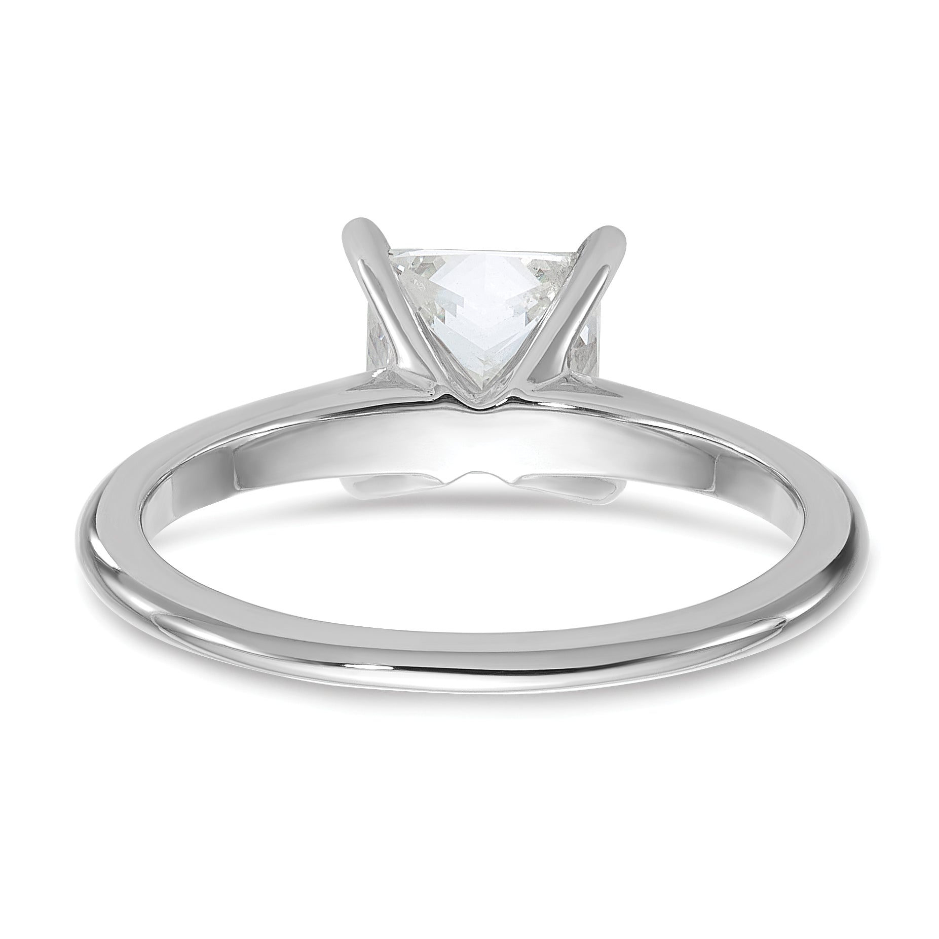14k White Gold 1 1/2 carat Certified Lab Grown Diamond VS/SI+ G+ Princess Complete Solitare Engagement Ring