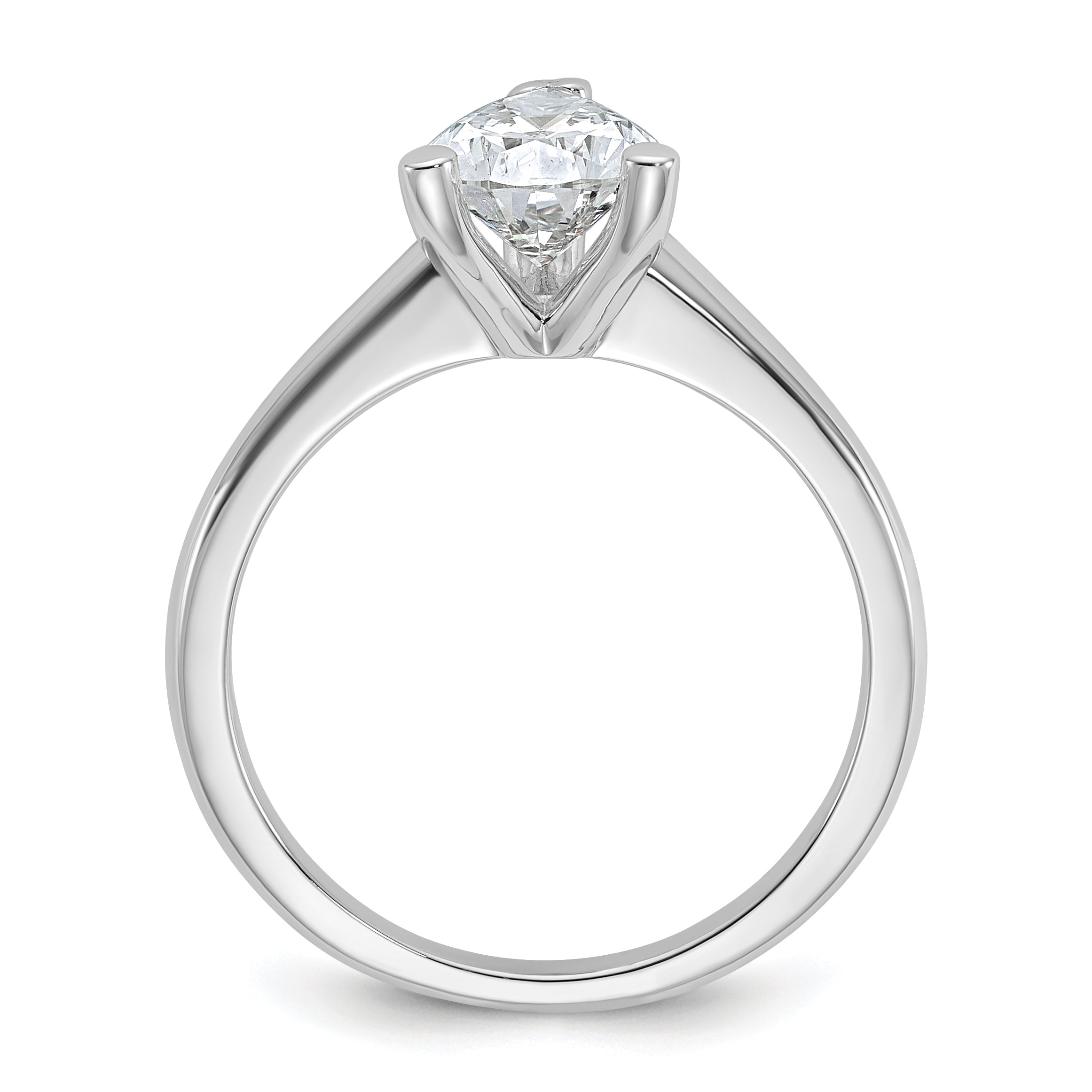 14k White Gold 1 1/2 carat Certified Lab Grown Diamond VS/SI+ G+ Pear Solitare Complete Engagement Ring
