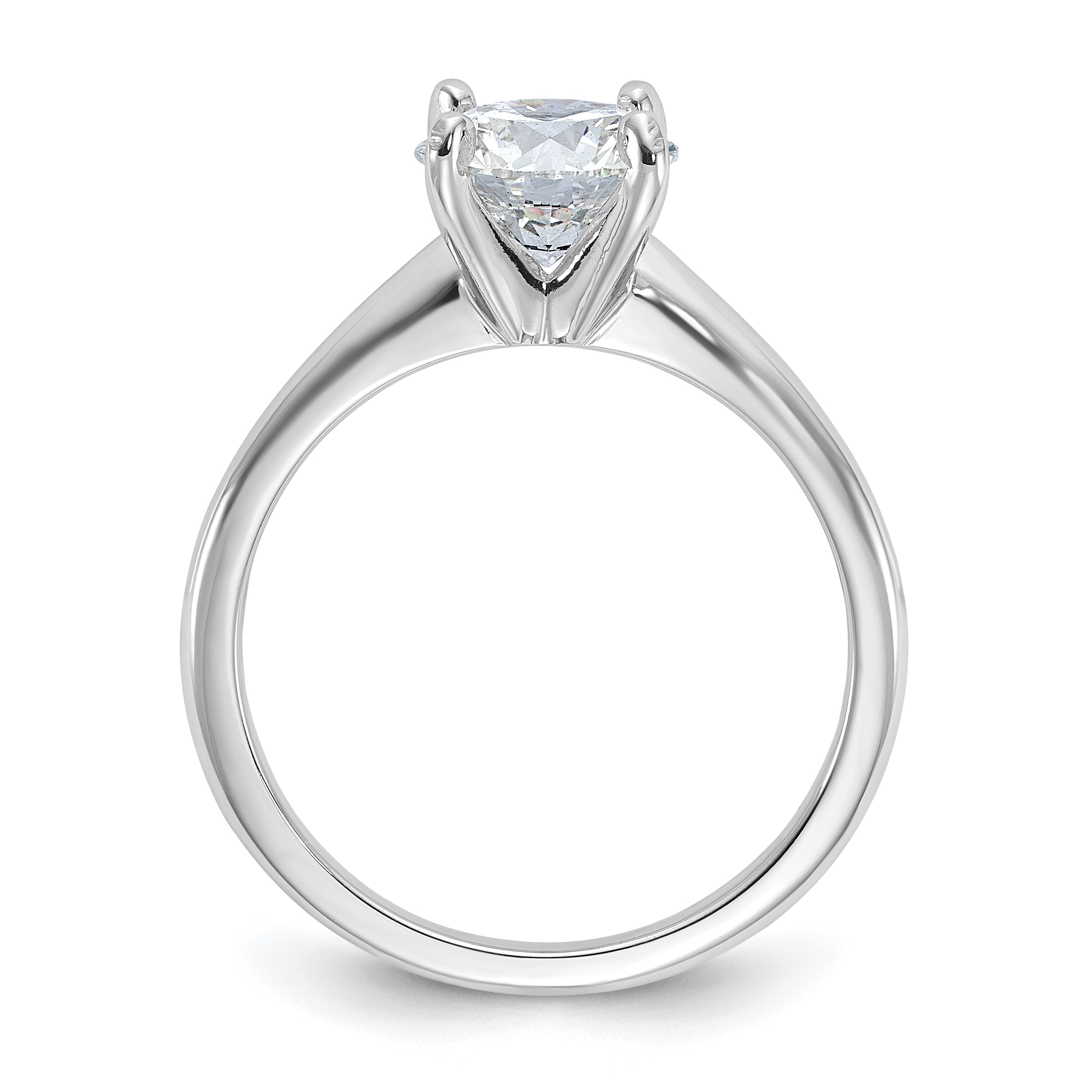 14k White Gold 1 1/2 carat Lab Grown Diamond VS+ F+ Round Complete Solitaire Engagement Ring
