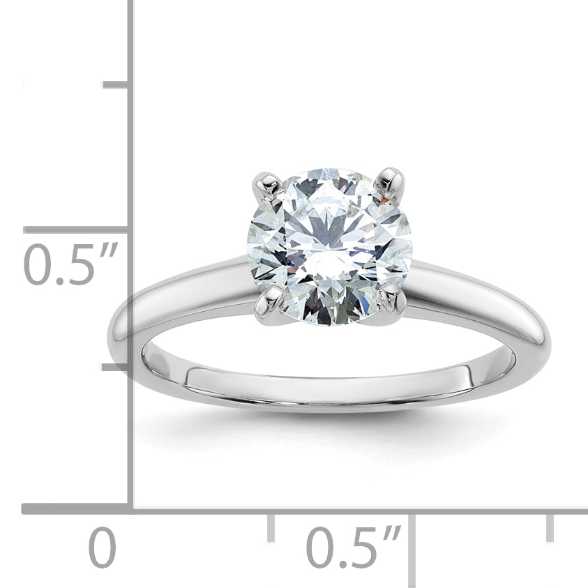 14k White Gold 1 1/2 carat Certified Lab Grown Diamond VS+ F+ Round Complete Solitaire Engagement Ring