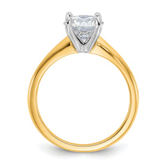 14k Two-Tone 1 1/2 carat Certified Lab Grown Diamond VS+ F+ Round Complete Solitaire Engagement Ring