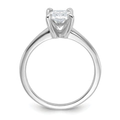 14k White Gold 1 1/2 carat Certified Lab Grown Diamond VS+ F+ Radiant Solitare Complete Engagement Ring