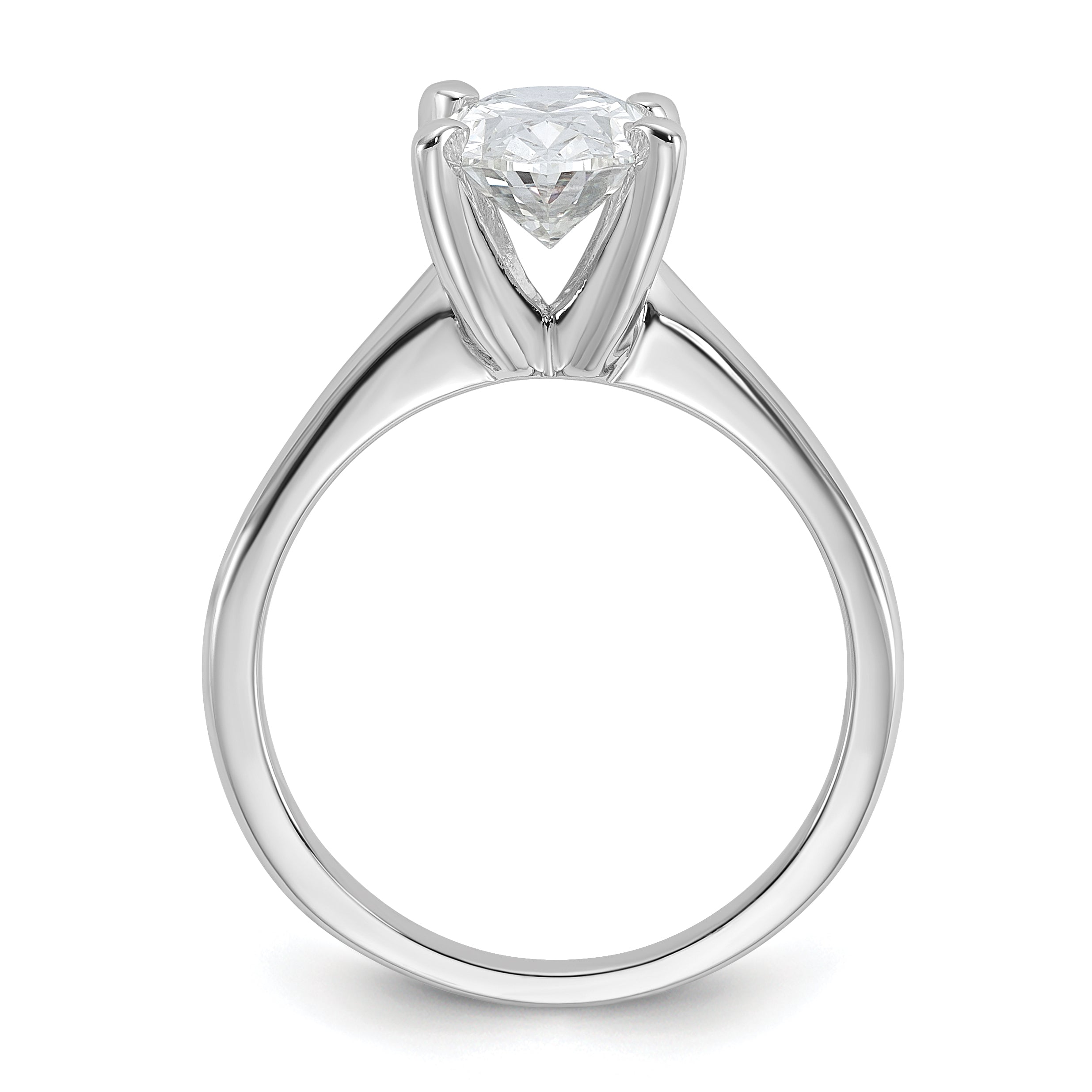 14k White Gold 1 3/4 carat Certified Lab Grown Diamond VS+ F+ Oval Complete Solitaire Engagement Ring