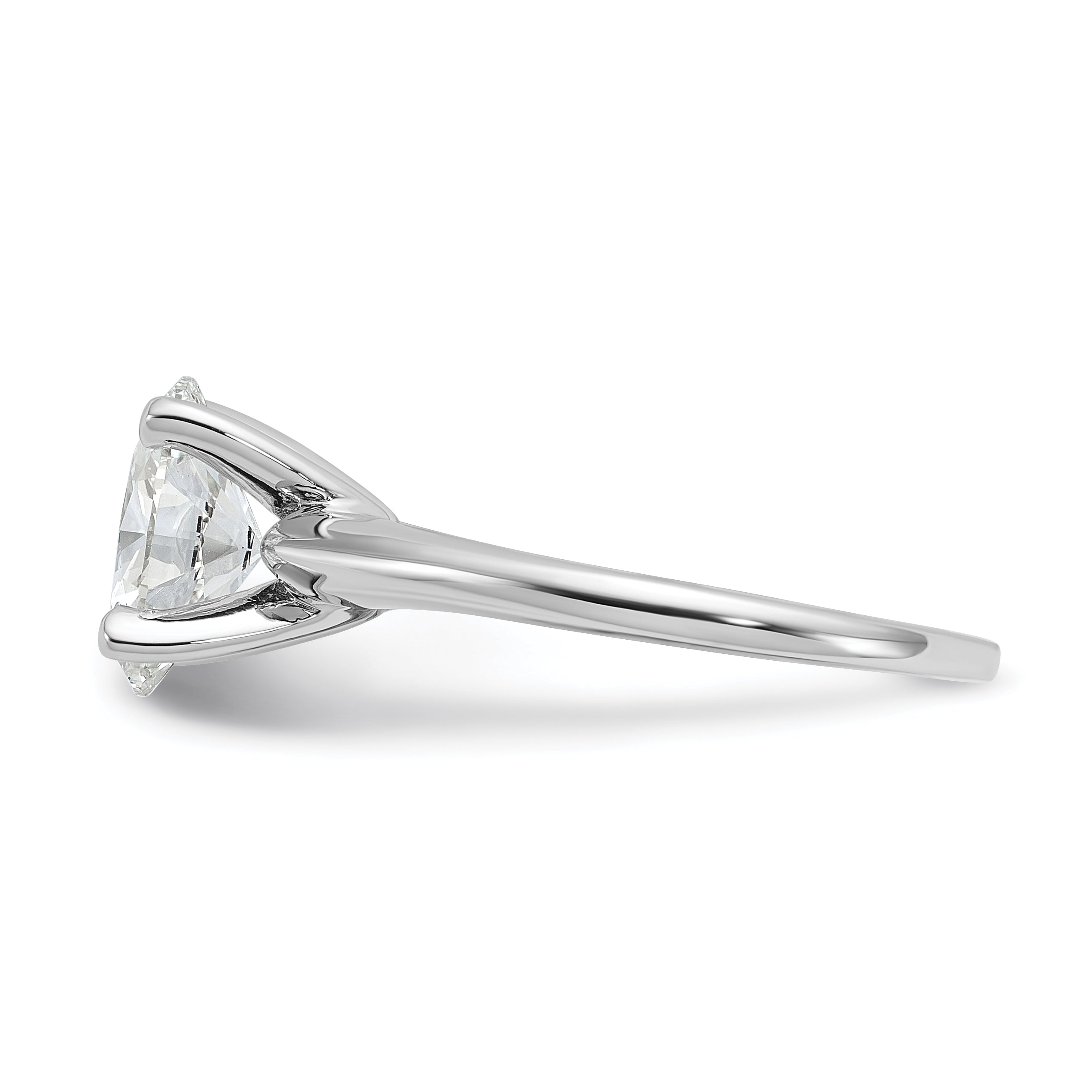 14k White Gold 1 3/4 carat Certified Lab Grown Diamond VS+ F+ Oval Complete Solitaire Engagement Ring