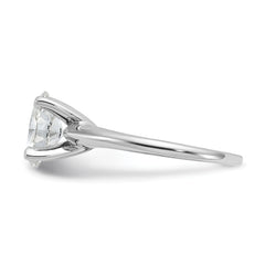 14k White Gold 1 3/4 carat Lab Grown Diamond VS/SI+ G+ Oval Complete Solitaire Engagement Ring