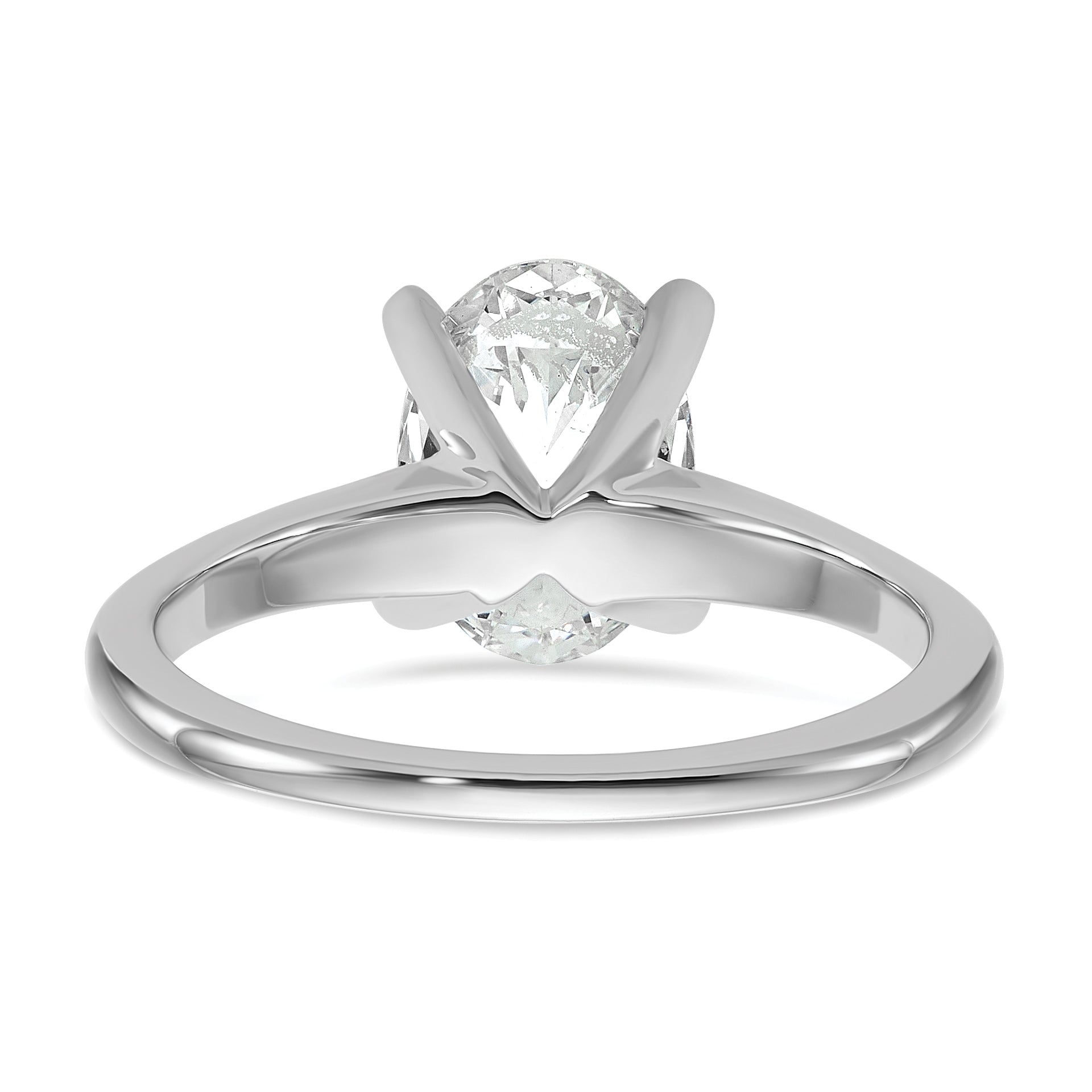 14k White Gold 1 3/4 carat Lab Grown Diamond VS/SI+ G+ Oval Complete Solitaire Engagement Ring