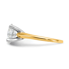 14k Two-Tone 1 3/4 carat Certified Lab Grown Diamond VS+ F+ Oval Complete Solitaire Engagement Ring
