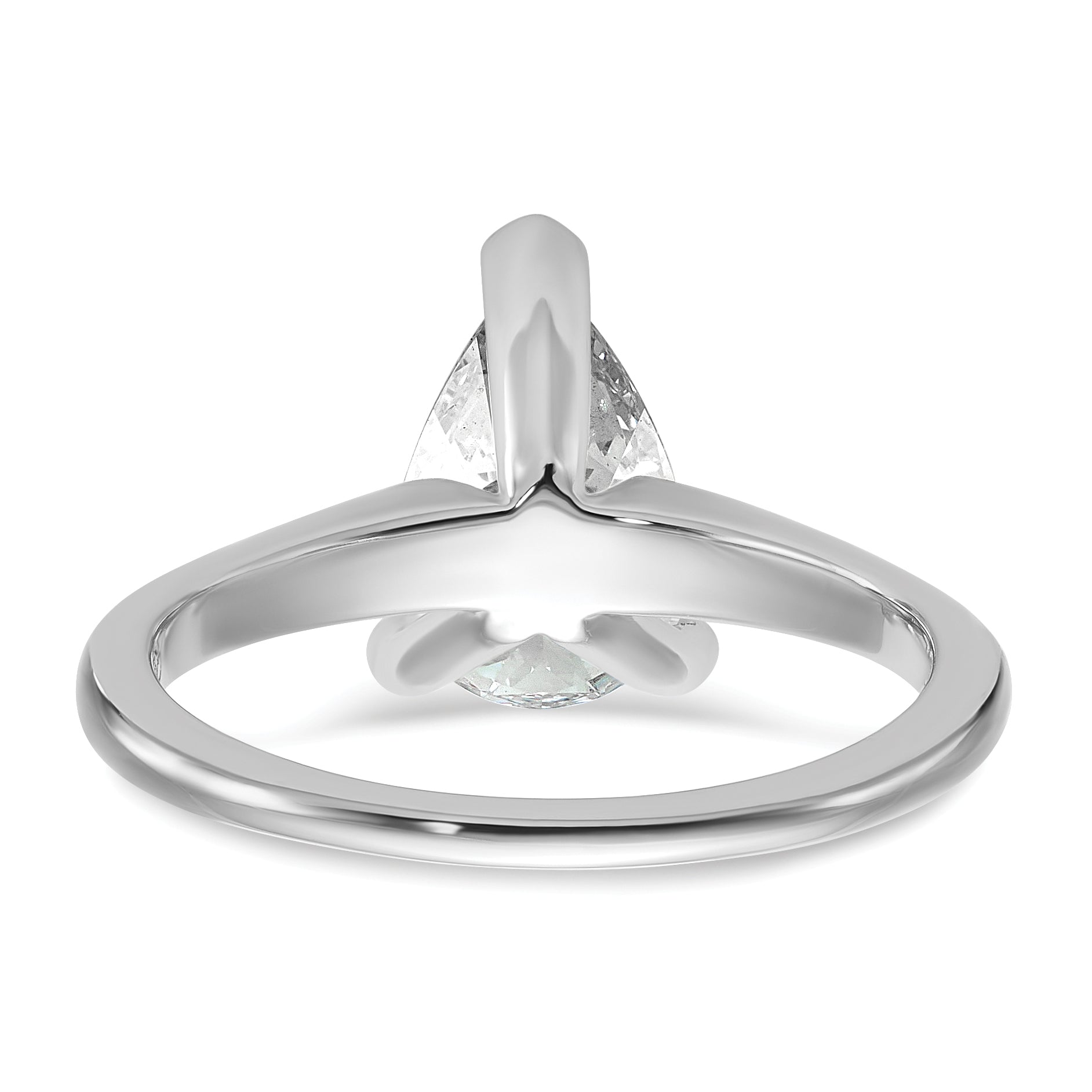14k White Gold 1 3/4 carat Certified Lab Grown Diamond VS+ F+ Pear Solitare Complete Engagement Ring