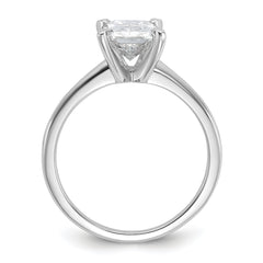 14k White Gold 1 3/4 carat Lab Grown Diamond VS/SI+ G+ Radiant Solitare Complete Engagement Ring