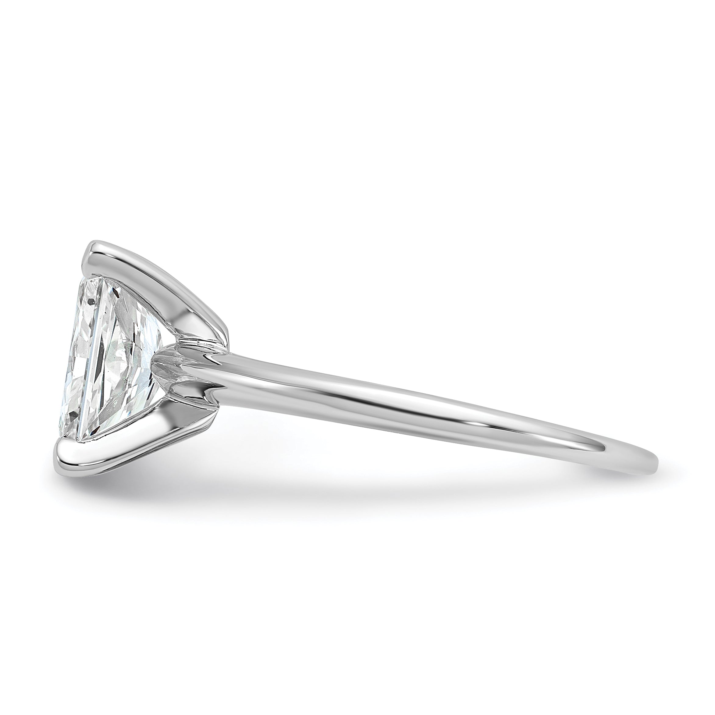14k White Gold 1 3/4 carat Lab Grown Diamond VS/SI+ G+ Radiant Solitare Complete Engagement Ring
