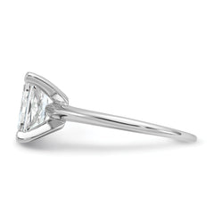 14k White Gold 1 3/4 carat Lab Grown Diamond VS+ F+ Radiant Solitare Complete Engagement Ring